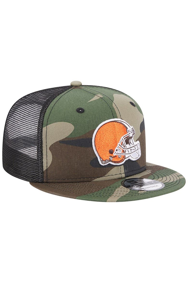 Men's New Era Camo Cleveland Browns Classic Trucker 9FIFTY Snapback Hat, Alternate, color, Camo