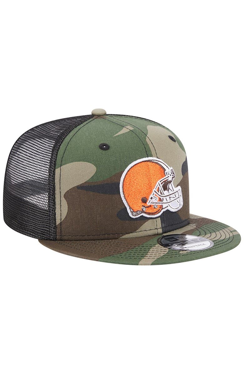 New Era Men's New Era Camo Cleveland Browns Classic Trucker 9FIFTY Snapback Hat, Alternate, color, 