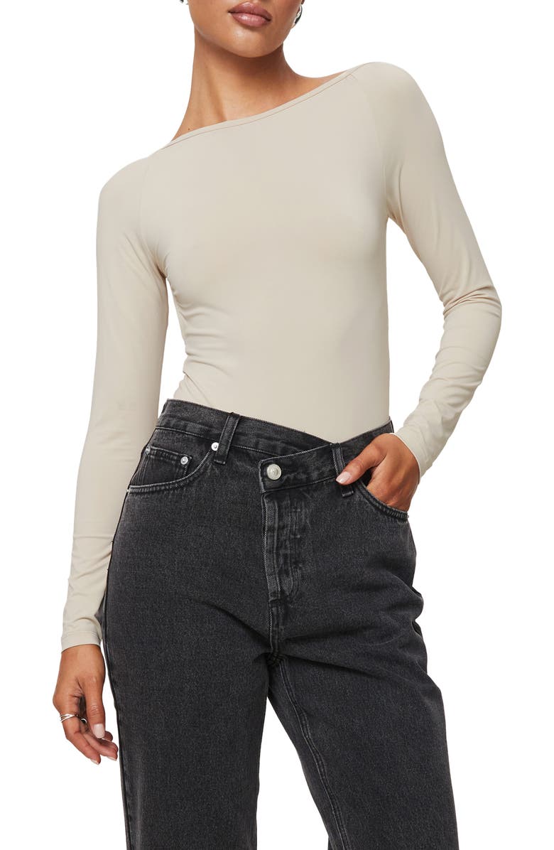 Princess Polly Gatewood Back Cutout Long Sleeve Bodysuit, Main, color, 