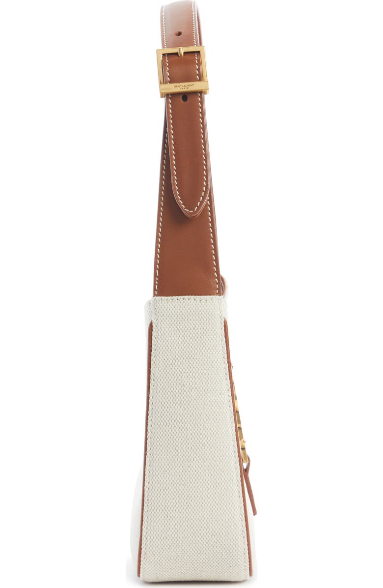 Saint Laurent Le 5 à 7 Linen Canvas Hobo Bag, Alternate, color,