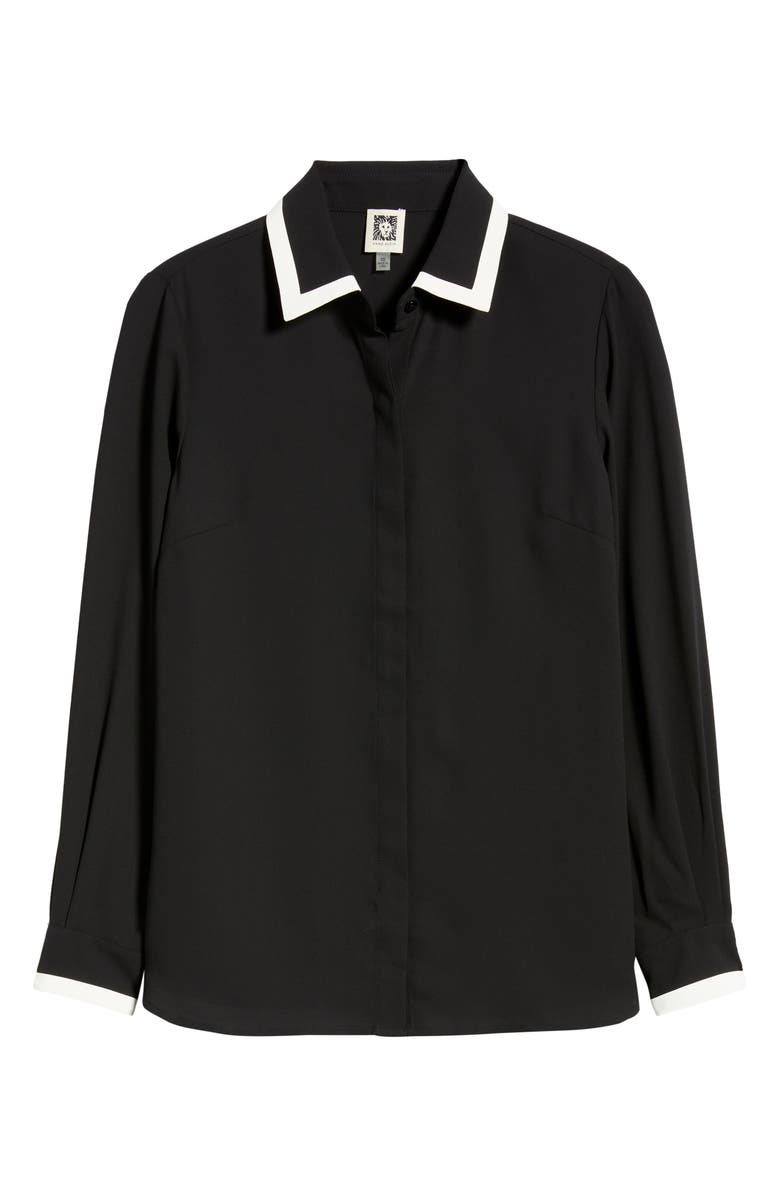 Anne Klein Contrast Trim Shirt, Alternate, color,