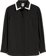 Anne Klein Contrast Trim Shirt