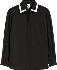 Anne Klein Contrast Trim Shirt