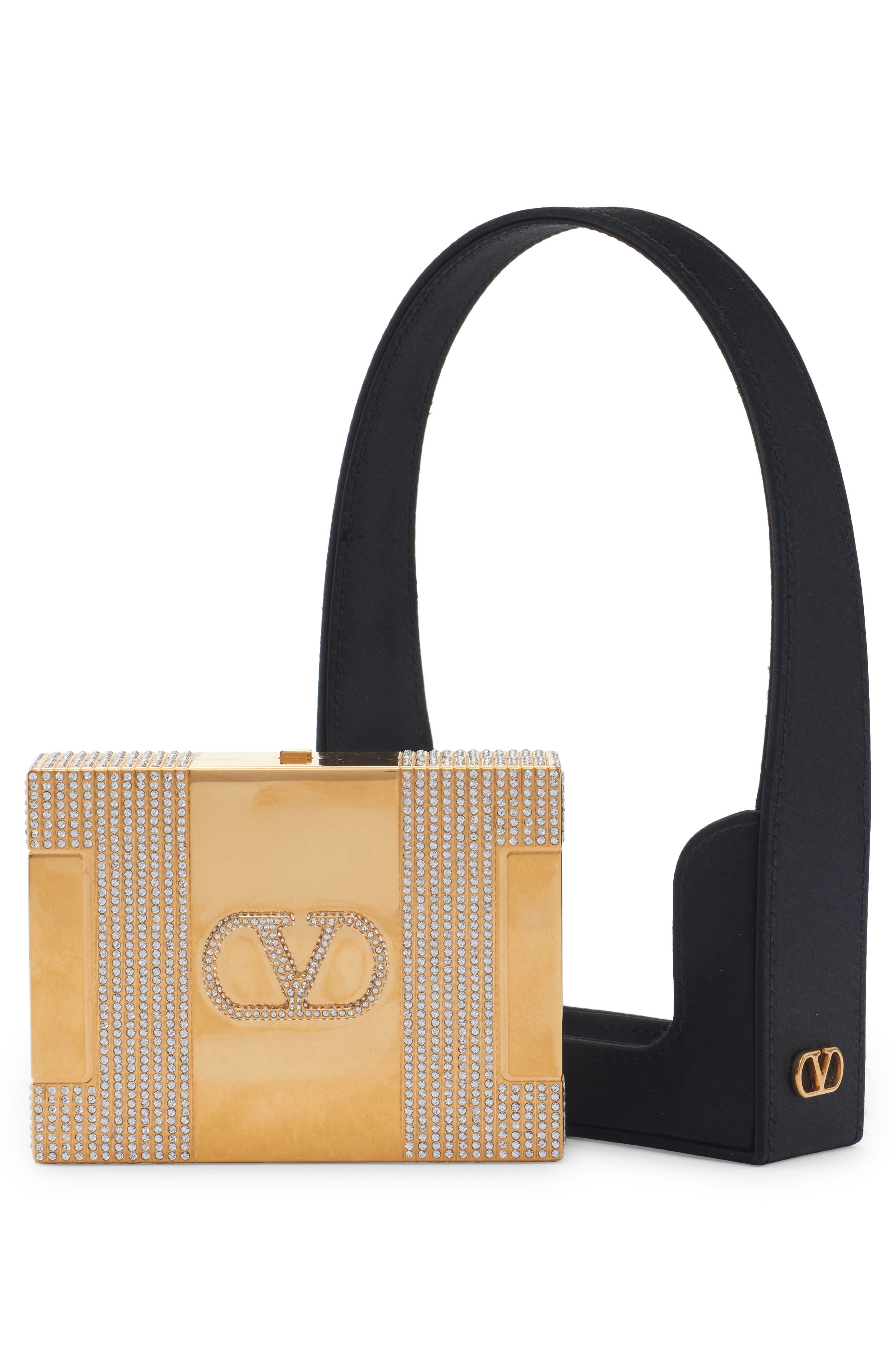Minaumorphe Minaudière Crystal Embelllished Convertible Clutch, Alternate, color, 9W6 ANTIQUE BRASS-CRYSTAL/NERO