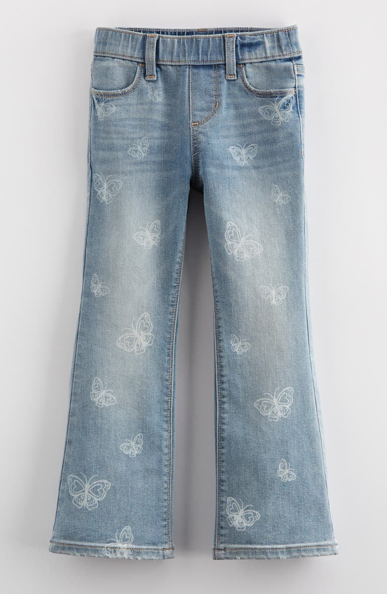 Tucker + Tate Kids' Distressed Pull On Stretch Flare Leg Jeans, Main, color, Light Wash Butterflies