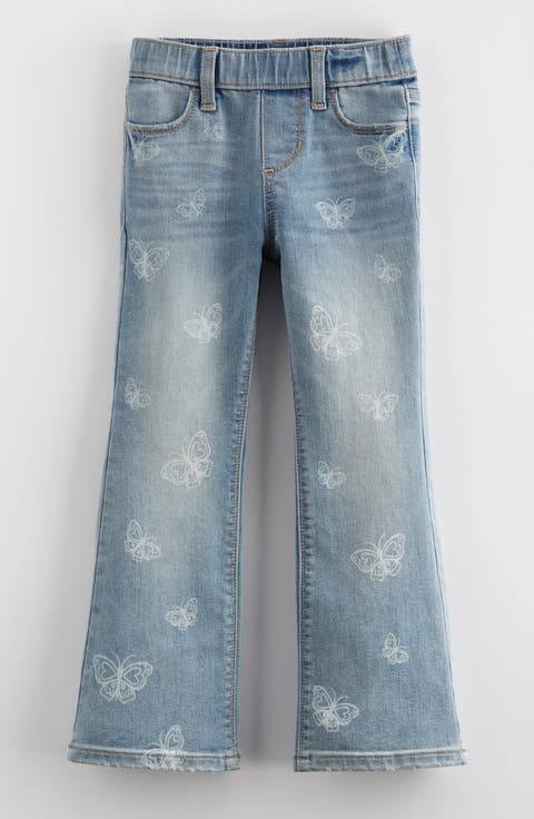Kids' Distressed Pull On Stretch Flare Leg Jeans (Toddler, Little Kid & Big Kid)
