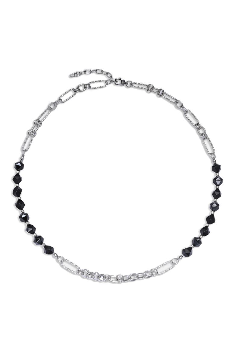 Men's Wyatt Agate & Chain Necklace, Alternate, color, SILVER