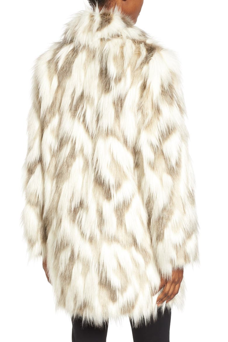 Phoebe Multicolor Faux Fur Coat, Alternate, color, BROWN/ WHITE COMBO