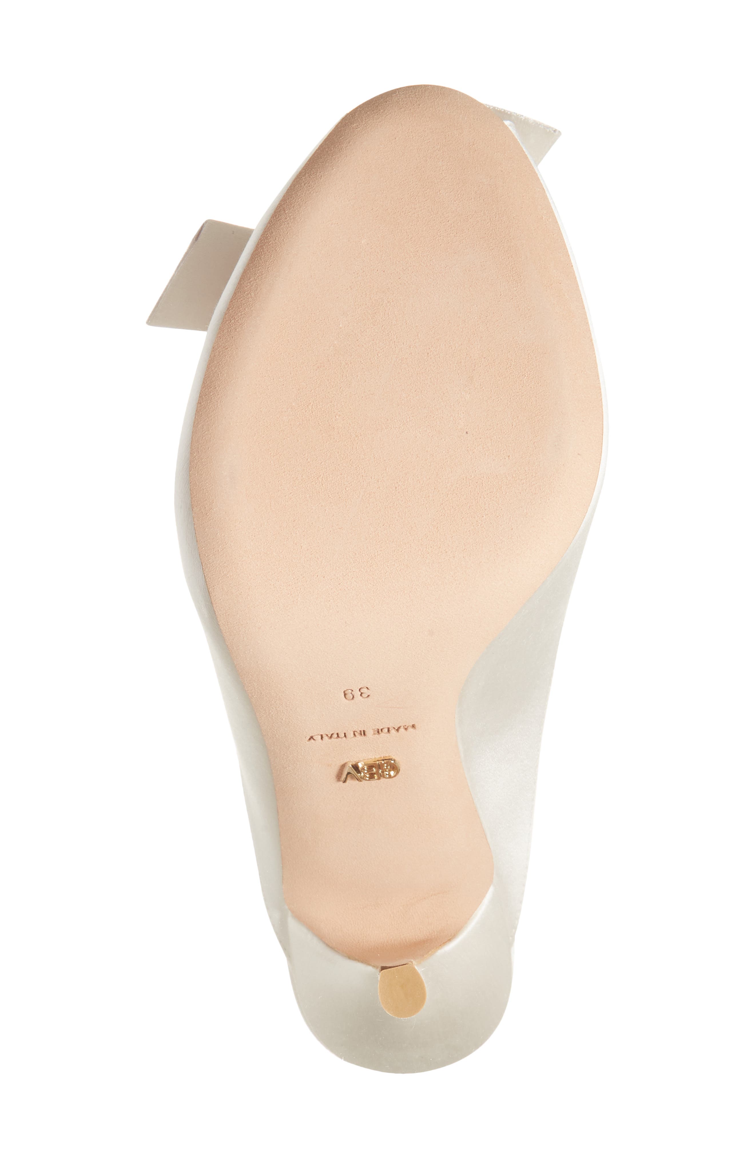 Giambattista Valli Bow Trim Satin Slide, Alternate, color, Ivory