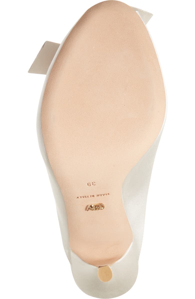 Giambattista Valli Bow Trim Satin Slide, Alternate, color, Ivory