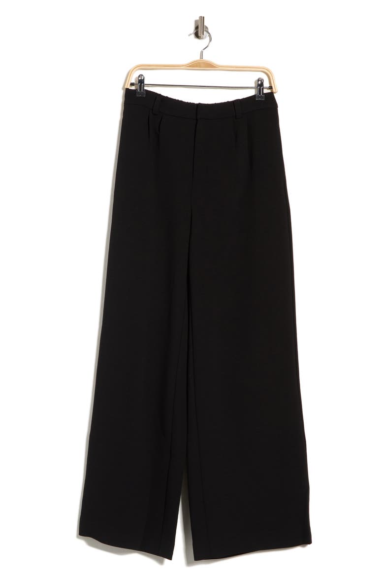 Crepe Wide Leg Trousers, Alternate, color, BLACK