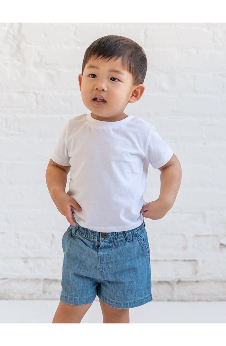 KENDI by Colored Organics Organic Luke Chambray Shorts, Alternate, color, Chambray