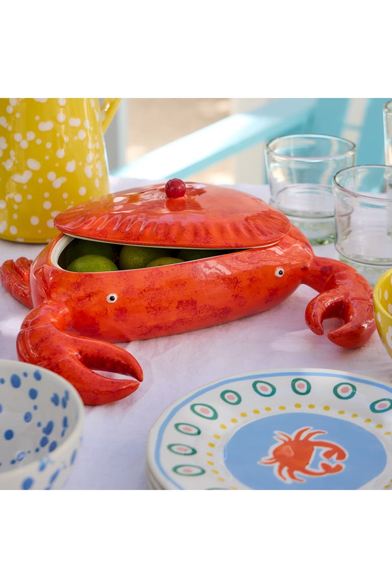 Summer Bliss  Faience crab jar, Alternate, color, Crab