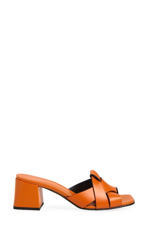 2 Twin Hearts Cross Band Block Heel Sandal In Orange