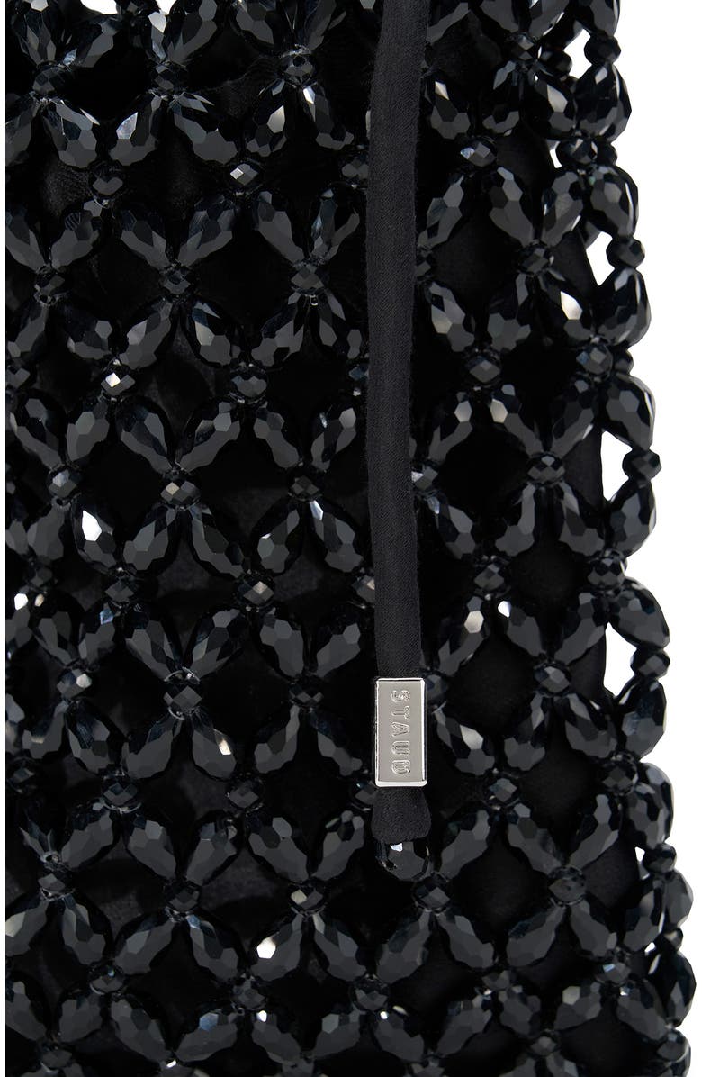 STAUD Karla Crystal Beaded Shoulder Bag, Alternate, color, Black