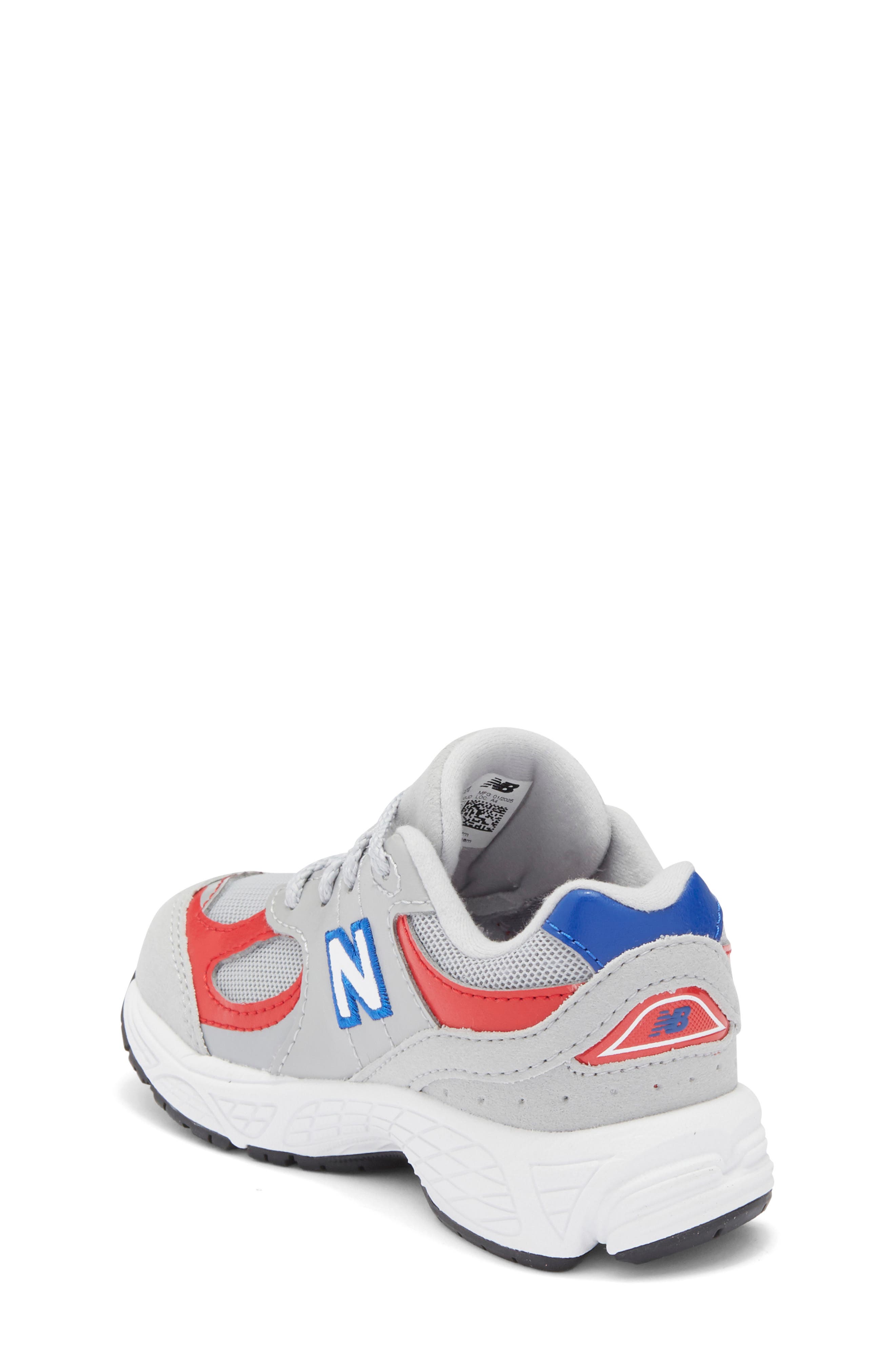 New Balance Kids' 2002R Sneaker, Alternate, color, Raincloud/ True Red