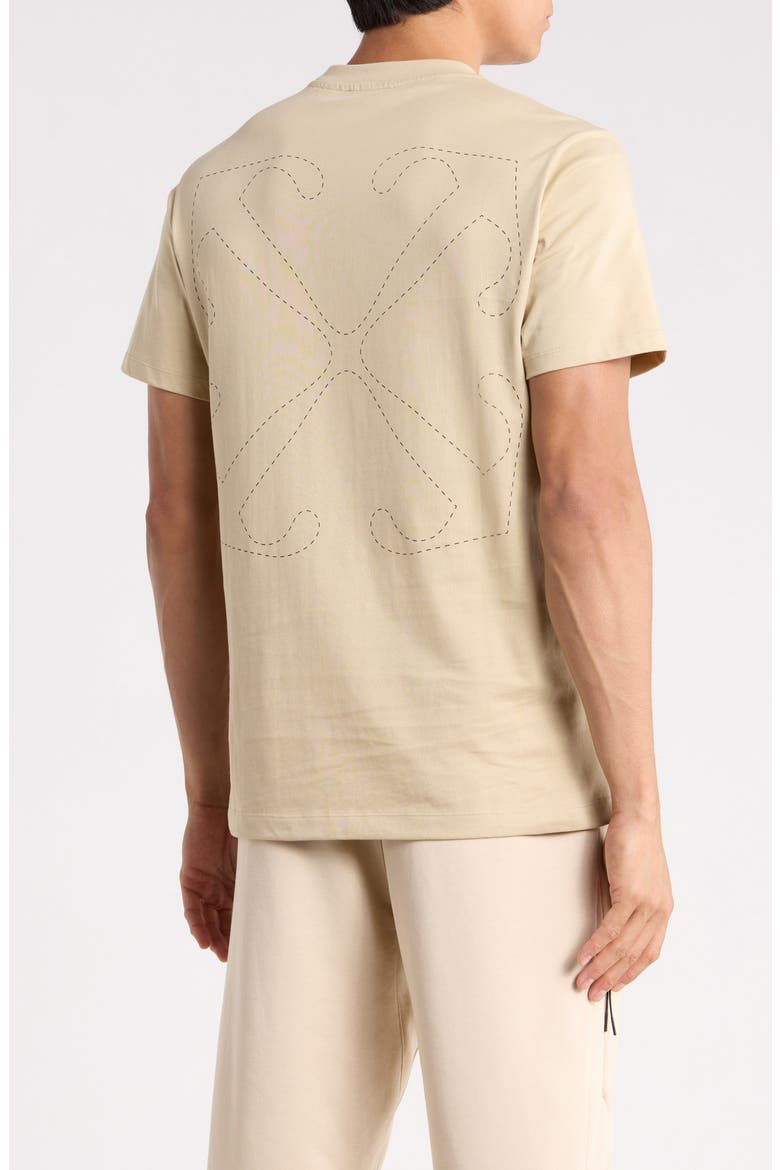 Stitch Arrow Slim Graphic Tee, Alternate, color, BROWN RICE