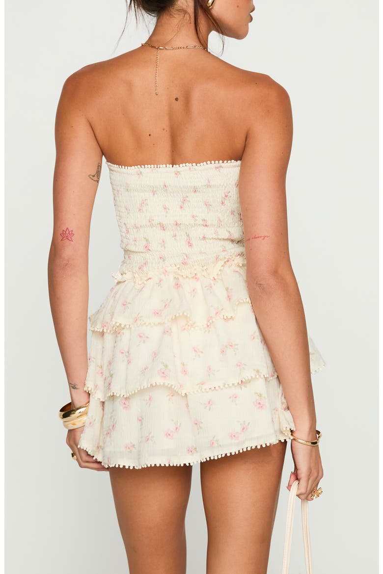 Sunkiss Frill Strapless Minidress, Alternate, color, FLORAL