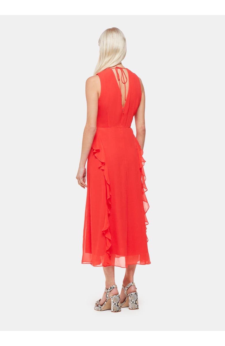 Whistles Nellie Frill Detail Midi Dress, Alternate, color, Red