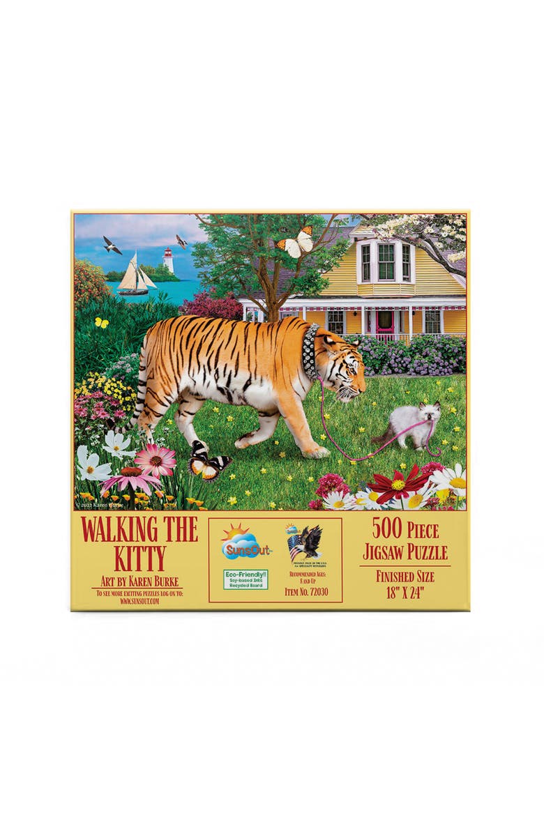 Sunsout Walking the Kitty 500 piece Jigsaw Puzzle for Adults, Alternate, color, Multicolor