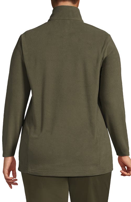 Lands' End Plus Size Anyweather Fleece Quarter Zip Pullover In Green