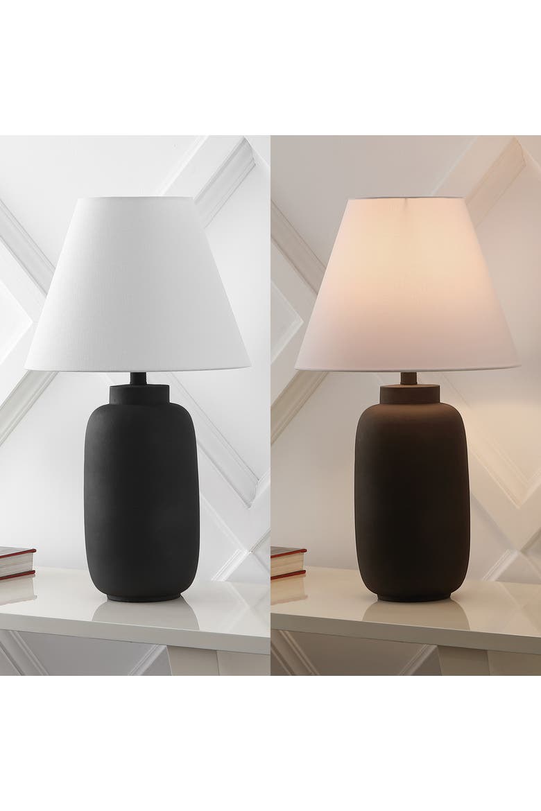 Elinore 24.5" Minimalist Scandinavian Resin/Iron Ginger Jar LED Table Lamp, Alternate, color, Matte Black