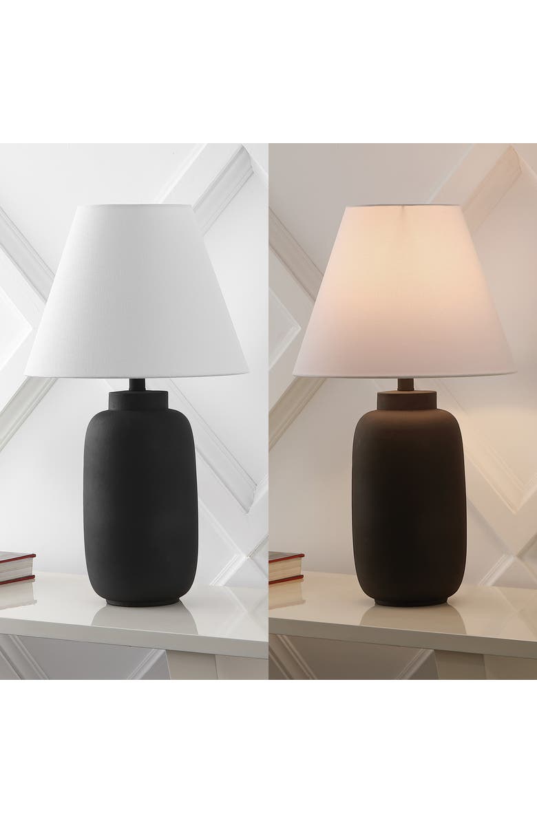 JONATHAN Y Elinore 24.5" Minimalist Scandinavian Resin/Iron Ginger Jar LED Table Lamp, Alternate, color, Matte Black