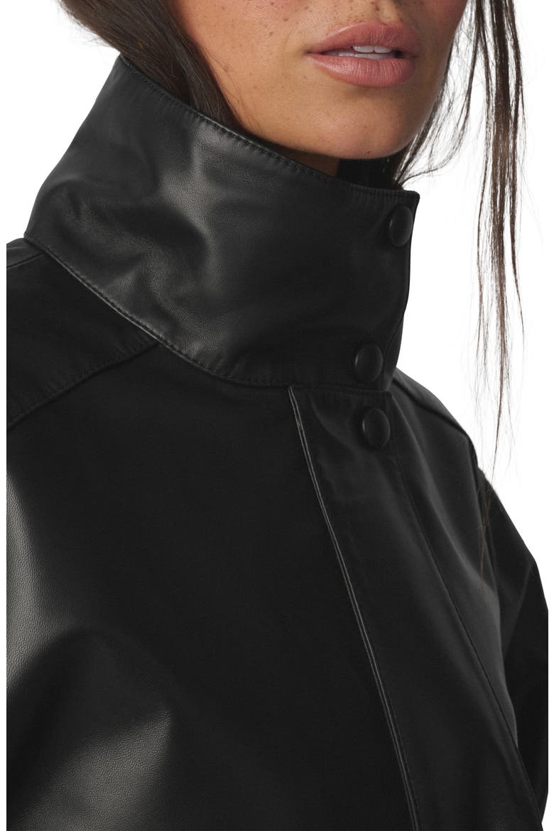 Cohen Leather Bomber Jacket, Alternate, color, BLACK