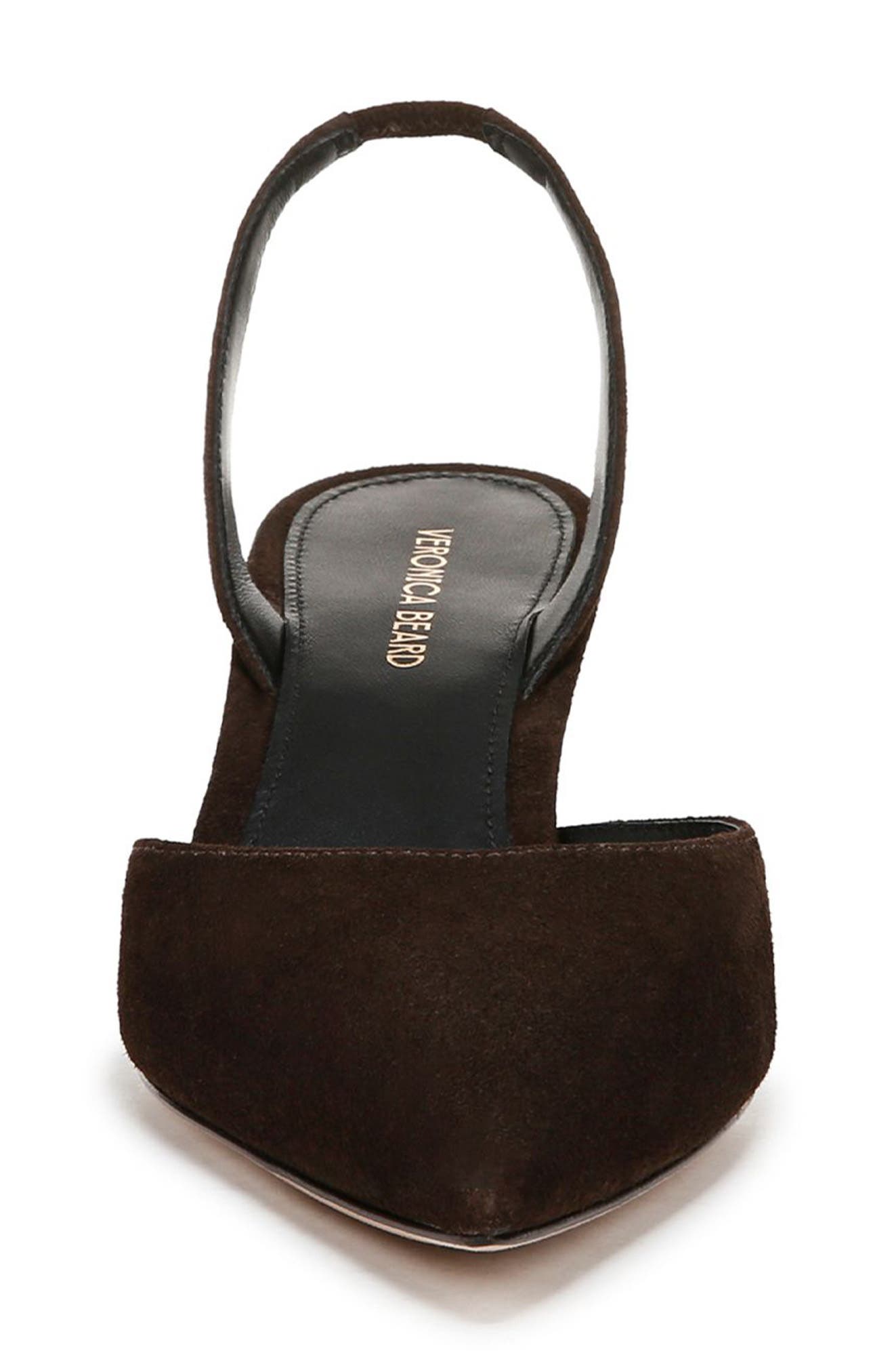 Veronica Beard Caroline Slingback Pointed Toe Kitten Heel Pump, Alternate, color, Espresso