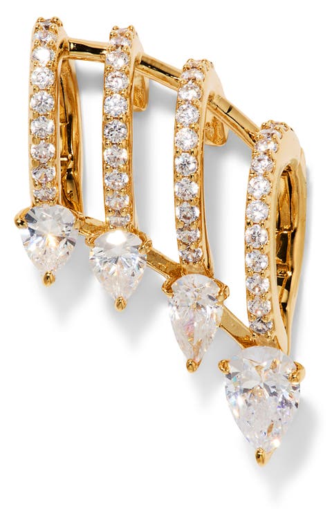 Cubic Zirconia Multi Row Ear Cuff