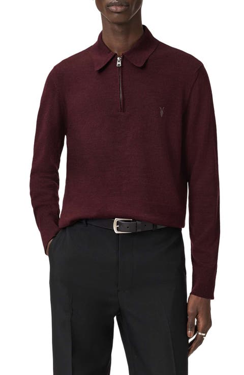 Albany Merino Wool Quarter Zip Polo