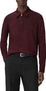 AllSaints Albany Merino Wool Quarter Zip Polo