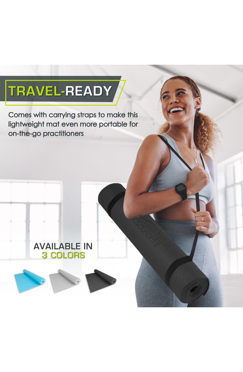 ProsourceFit Classic Yoga Mat 1/8-in, Alternate, color, Black