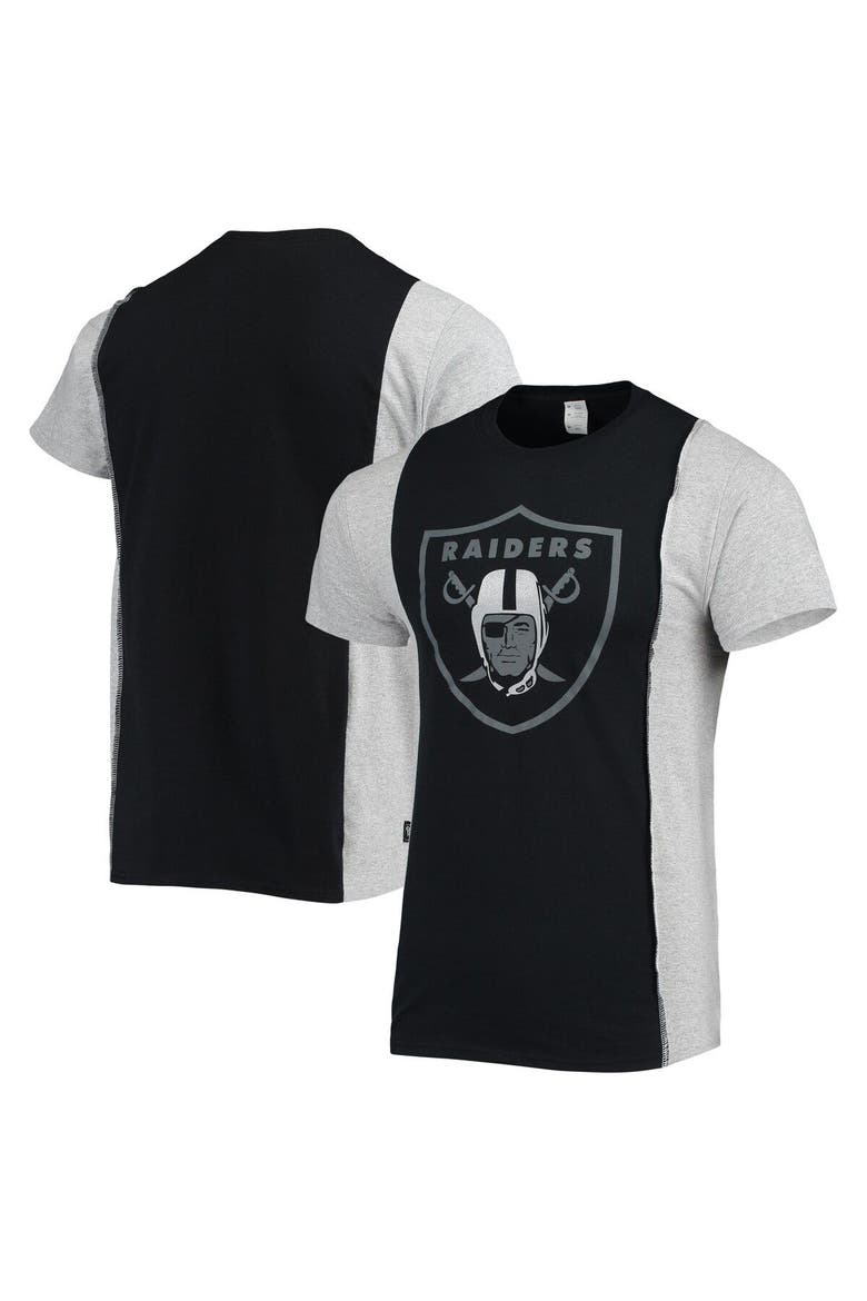 Men's Refried Apparel Black/Heathered Gray Las Vegas Raiders Sustainable Split T-Shirt, Main, color, Black