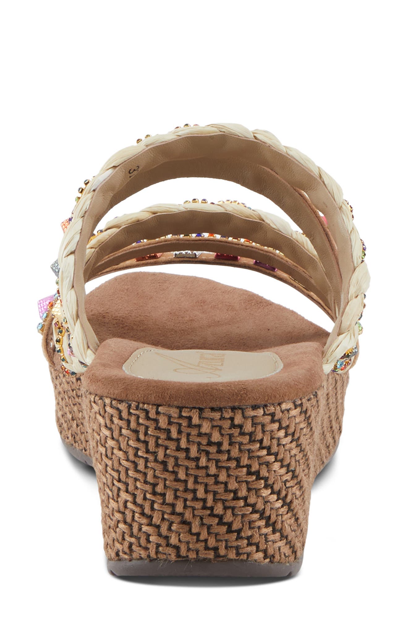 Shinychic Platform Wedge Slide Sandal, Alternate, color, TAN MULTI