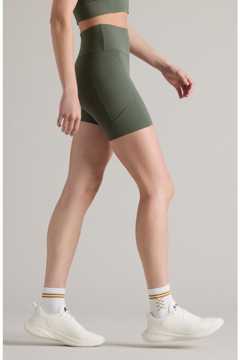 Revive Pocket Bike Shorts, Alternate, color, OLIVE SHADOW