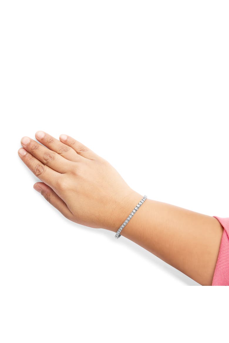 10K White Gold 1/2 Cttw Real Diamond Miracle Plate Tennis Bracelet -, Alternate, color, White