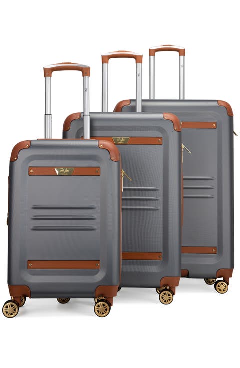 Vintage 3 Piece Expandable Spinner Luggage Set