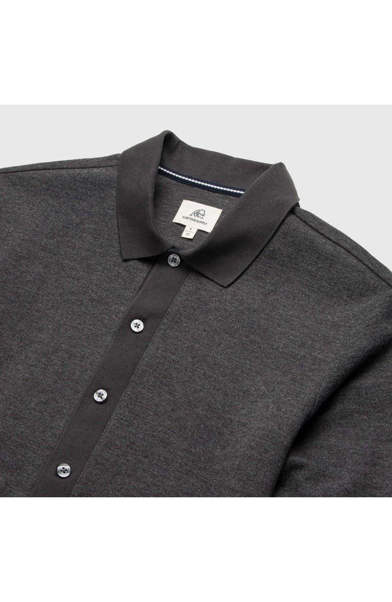 Surfside Supply Co. Wesley Polo Cardigan, Alternate, color, Charcoal Heather