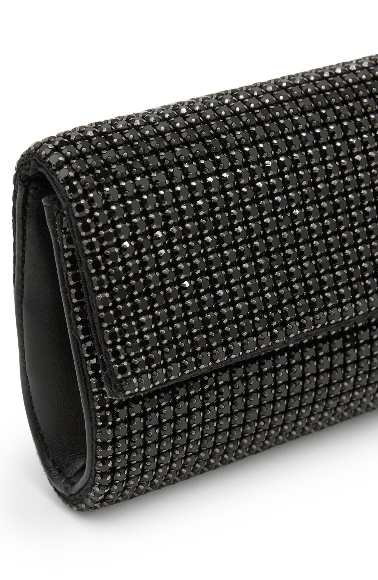 Sadie Embellished Clutch, Alternate, color, BLACK