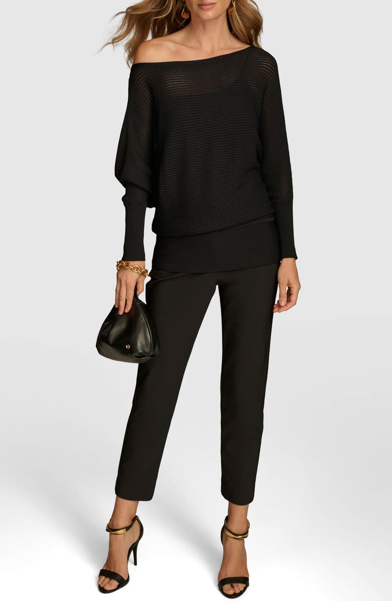 Donna Karan New York Ribbed One-Shoulder Sweater, Alternate, color, 