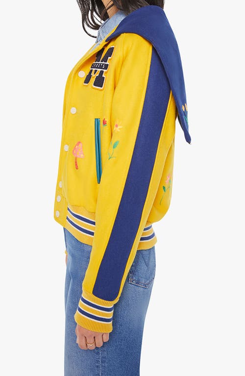 Mother The Split Hood Team Spirit Drop Out Jacket In Yellow