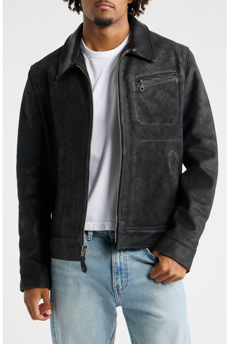 Leather Jacket, Main, color, BLACK