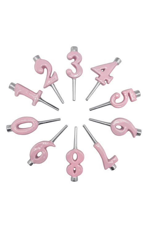 Enamel Recycled Aluminum Number Candleholder Set