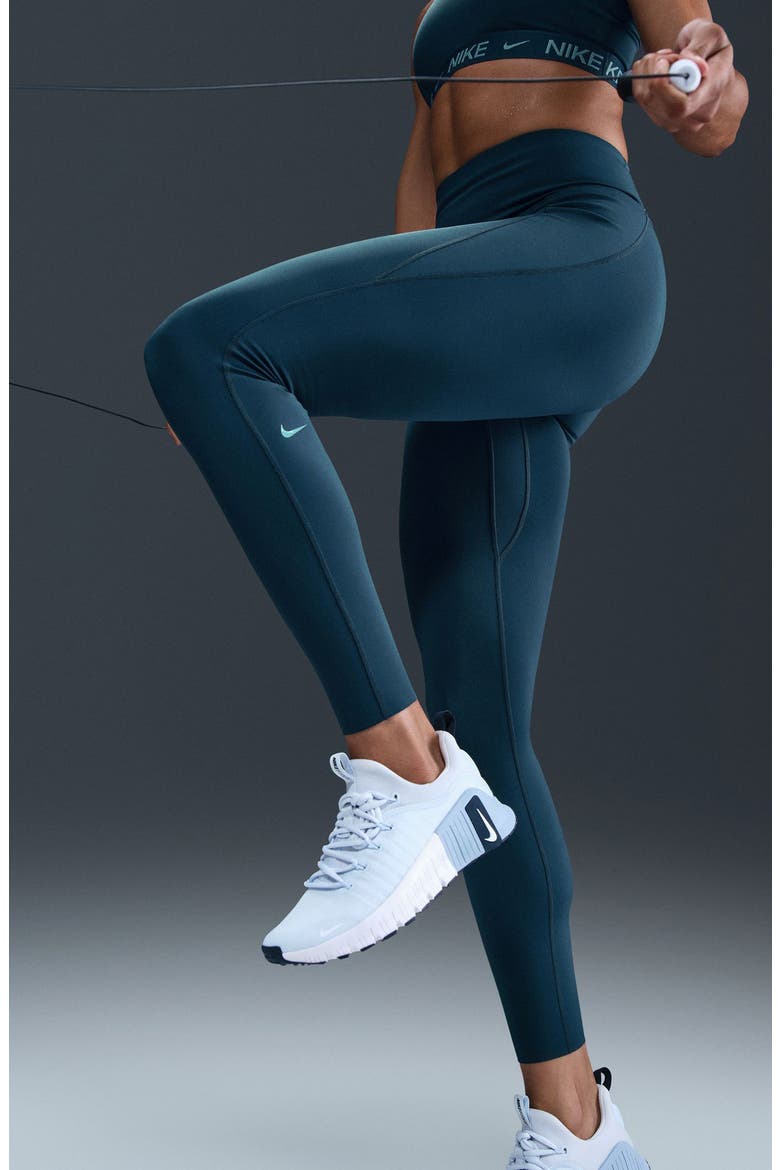 Universa Dri-FIT High Waist Pocket Leggings, Alternate, color, 478 ARMRNV/RFTBLU