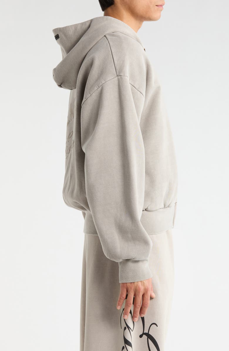 Fear of God Essentials Classic Zip Hoodie, Alternate, color, Smoke Grey