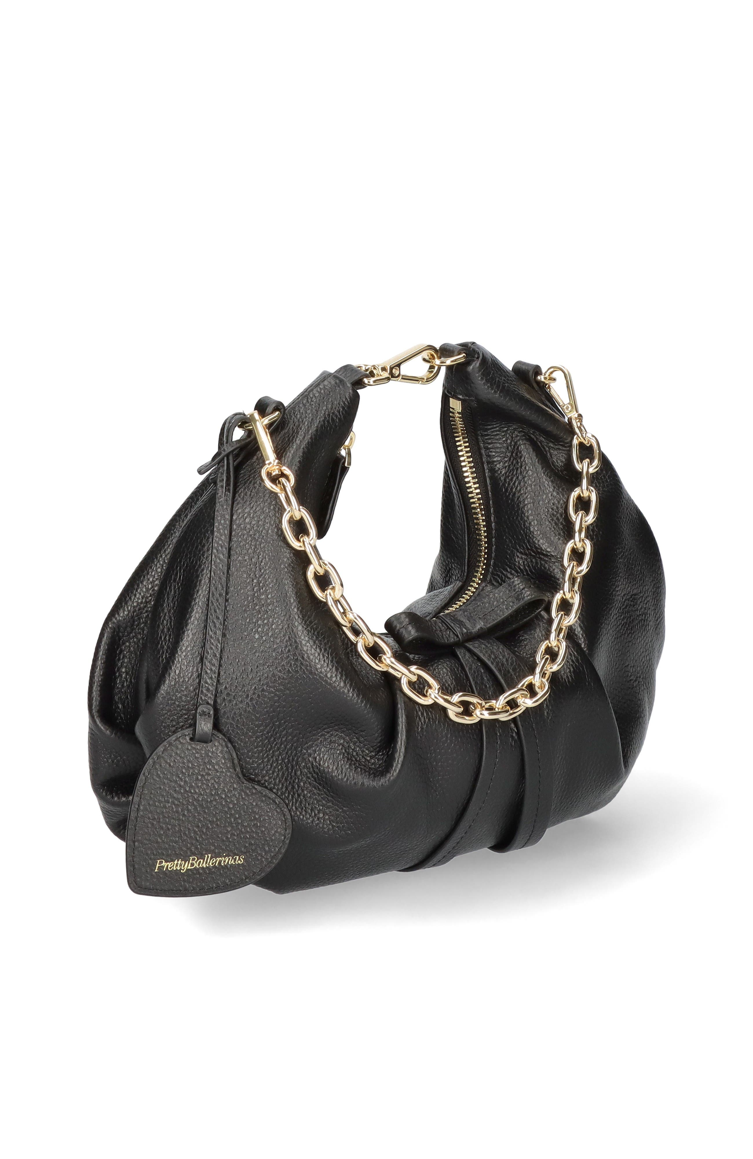 Croissant Bag With Bow And Removable Clip On Cross Body Strap, Alternate, color, Black