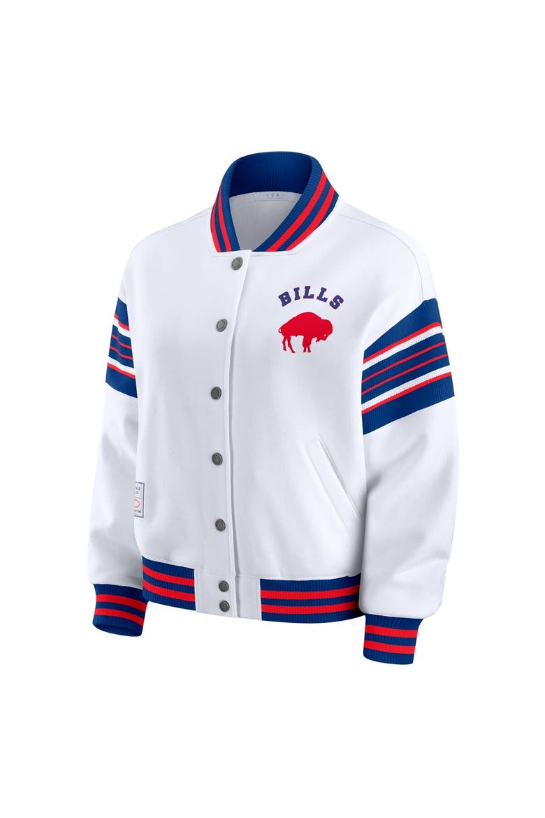 Women's WEAR by Erin Andrews White Buffalo Bills Plus Size Full-Snap Fleece Sweatshirt Jacket, Alternate, color, White