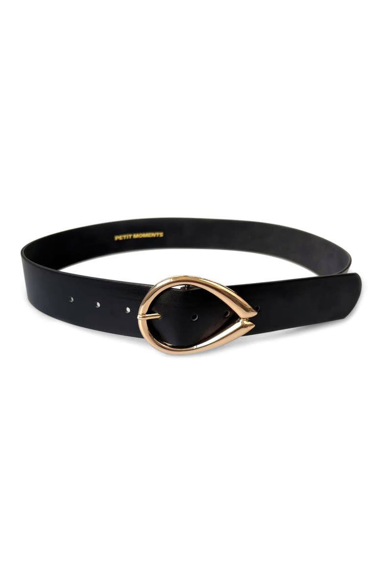 Curve Faux Leather Belt, Main, color, BLACK/ GOLD