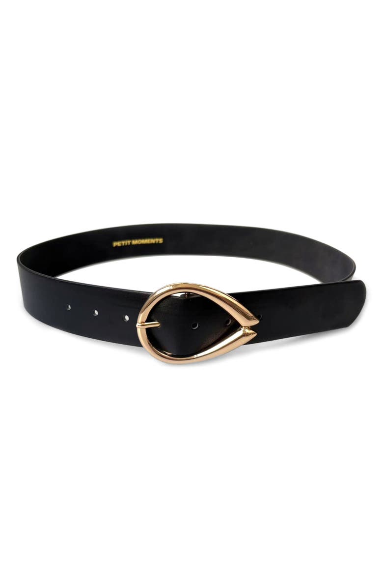 Petit Moments Curve Faux Leather Belt, Main, color, Black/ Gold